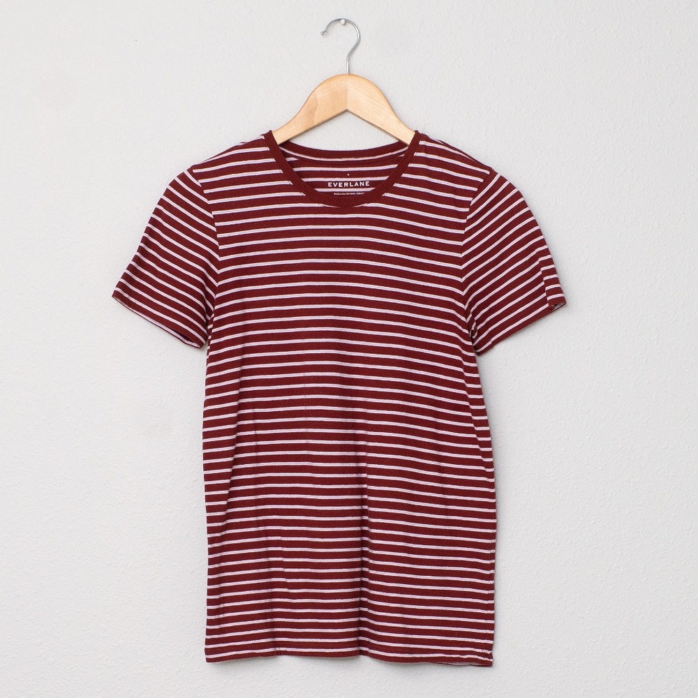 Everlane Striped Cotton Crew Neck T-shirt